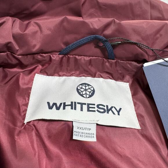 WHITESKY Women’s XXS Packable Down Jacket Maroon Puffer Coat Windbreaker NWT - Picture 4 of 15
